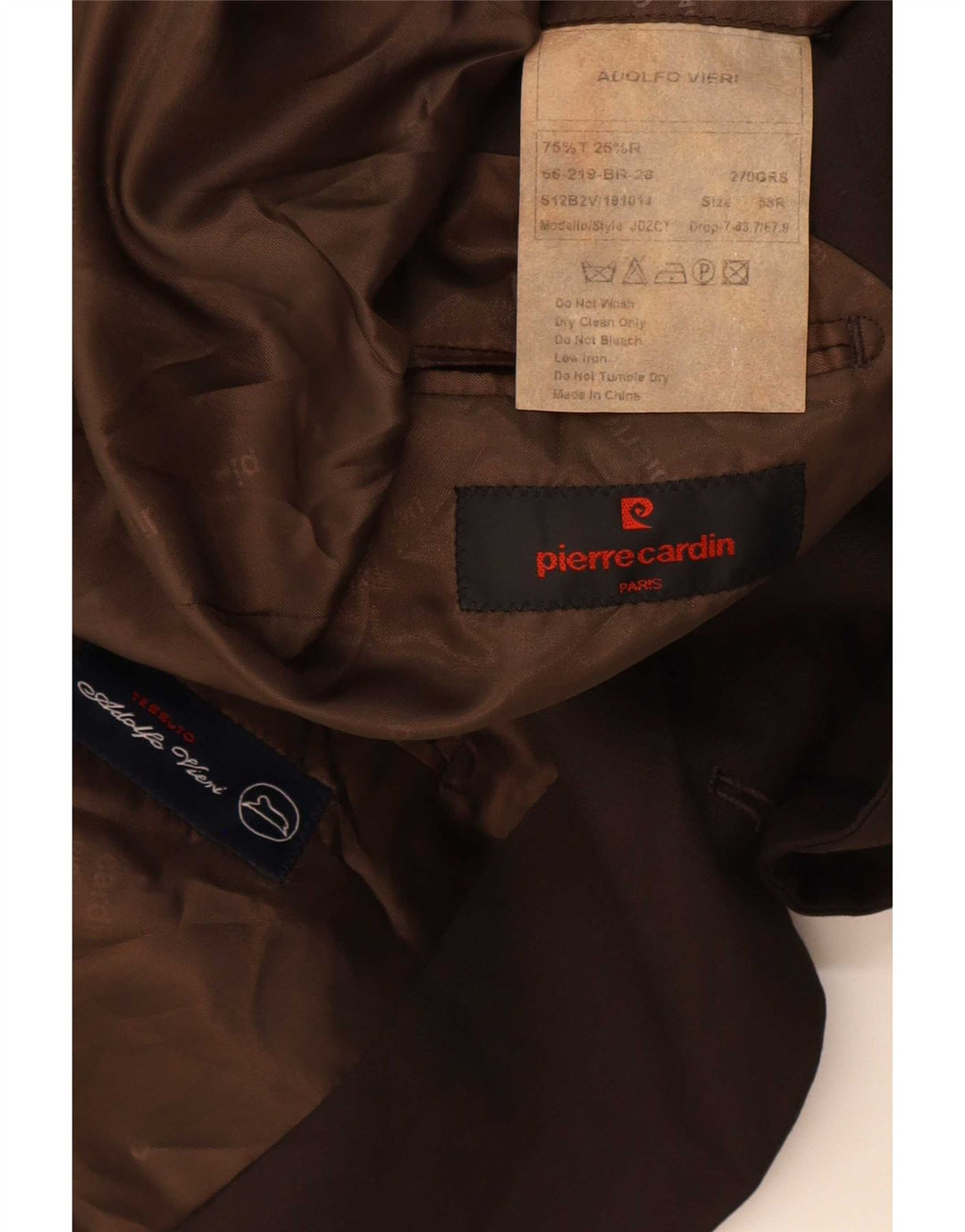 Giacca blazer da uomo a 2 bottoni Pierre Cardin IT 58 4XL Marrone