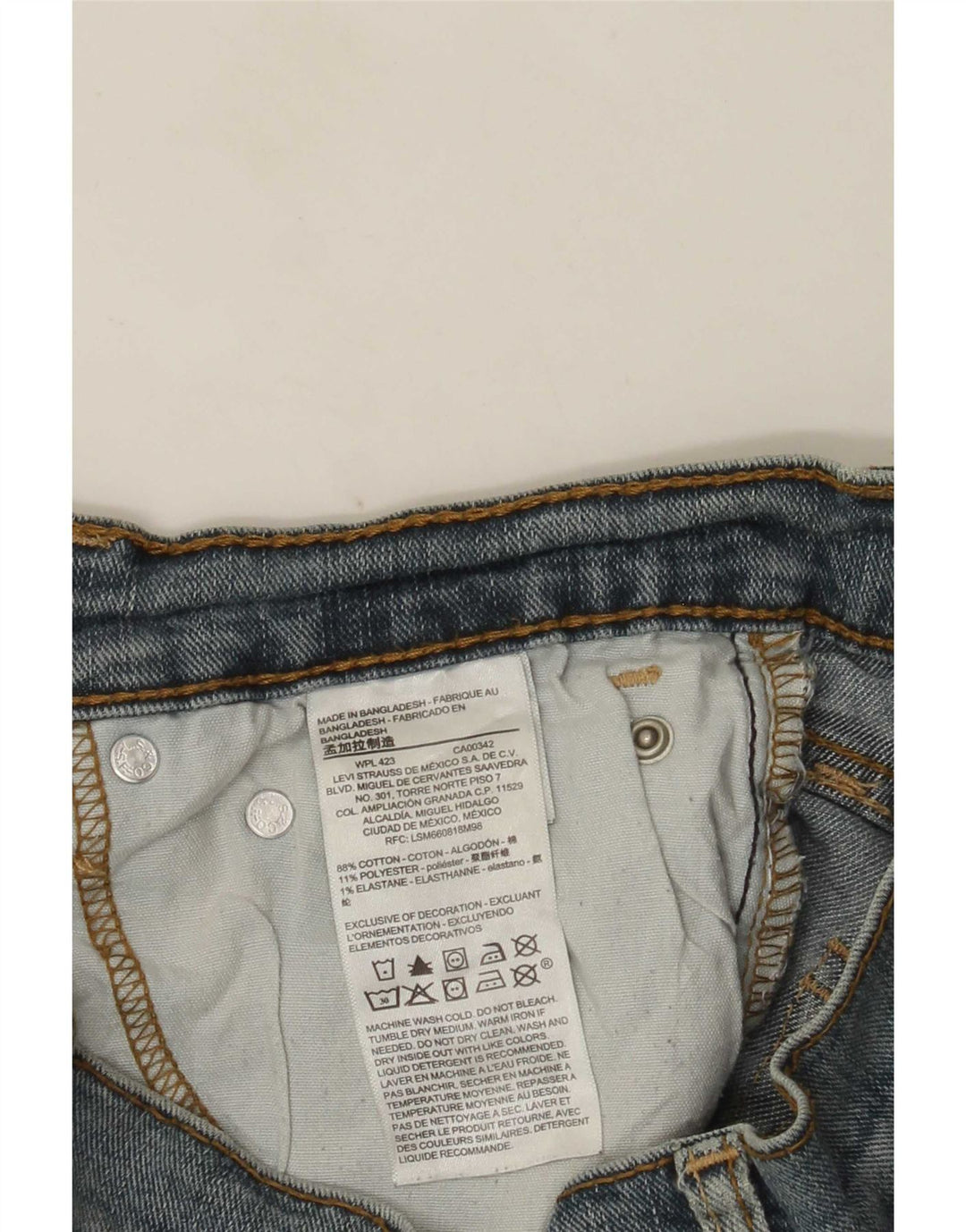 Jeans dritti Denizen da uomo Levi's W30 L30 in cotone blu