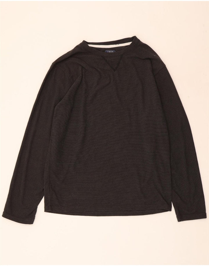 IZOD Mens Top Long Sleeve Medium Grey Polyester Vintage Izod and Second-Hand Izod from Messina Hembry 