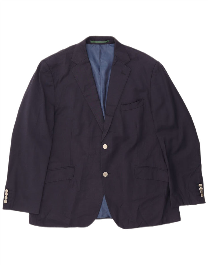 MARKS & SPENCER Giacca blazer da uomo a vestibilità regolare a 2 bottoni UK 42 XL Blu navy