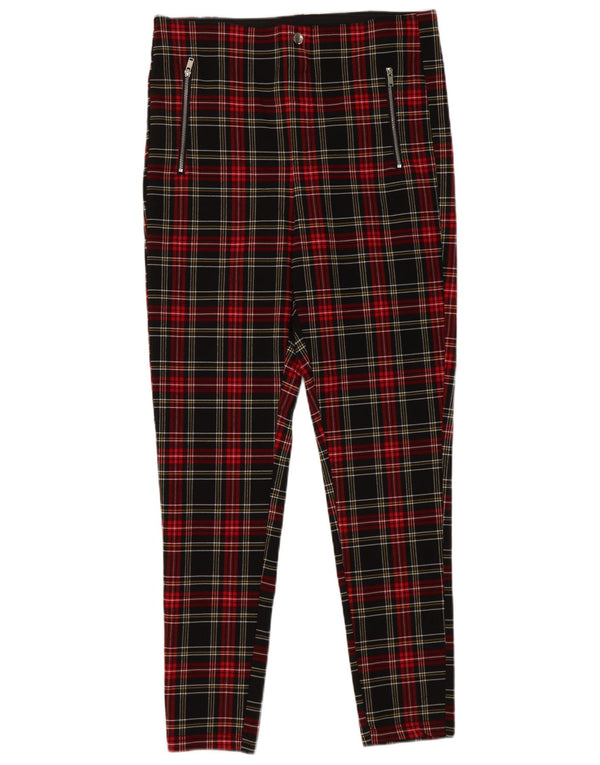 Pantaloni skinny casual da donna Zara XL W36 L27 viscosa a quadri neri