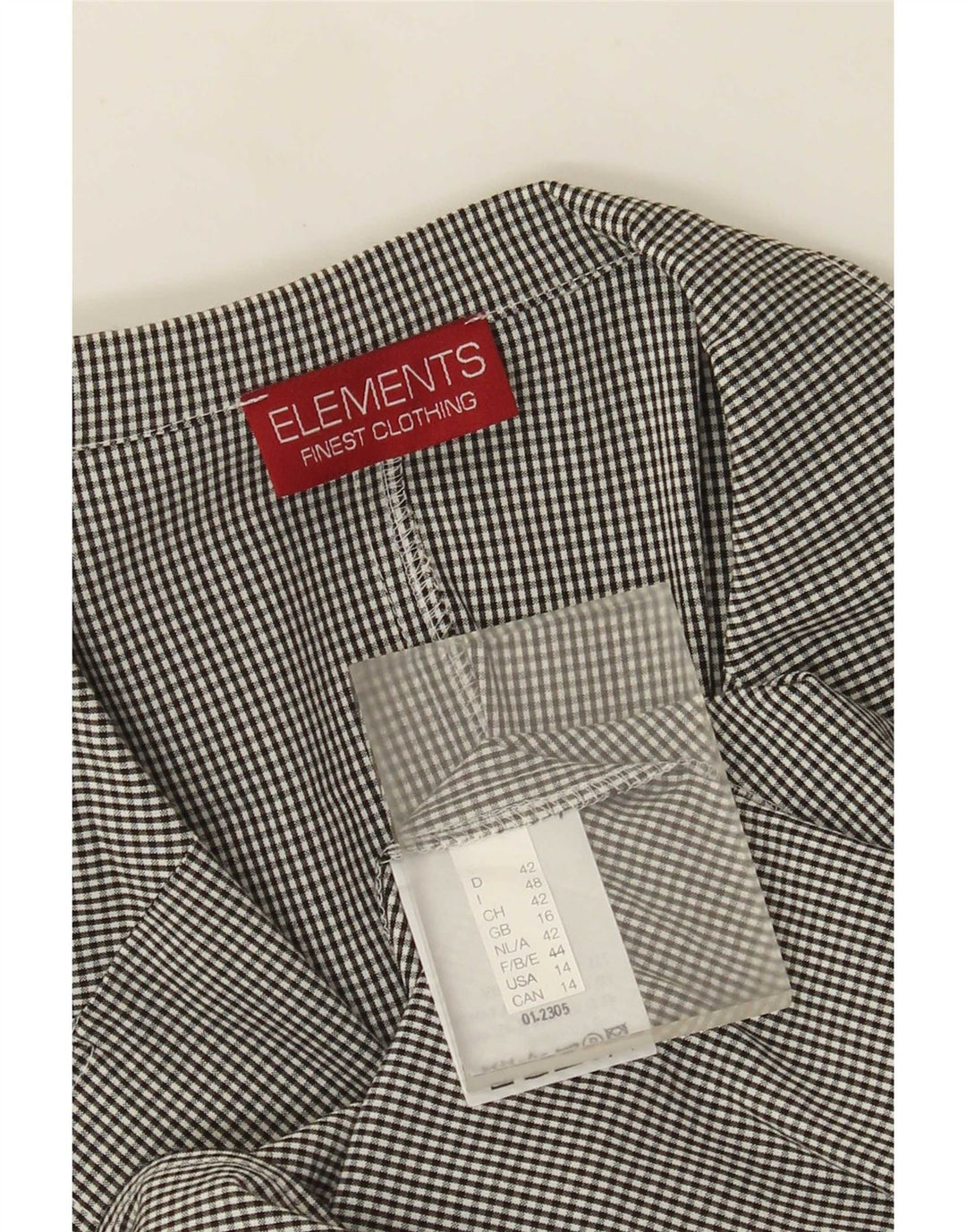 Camicia Elements da donna con maniche a 3/4 UK 16 Large in viscosa a quadretti nera