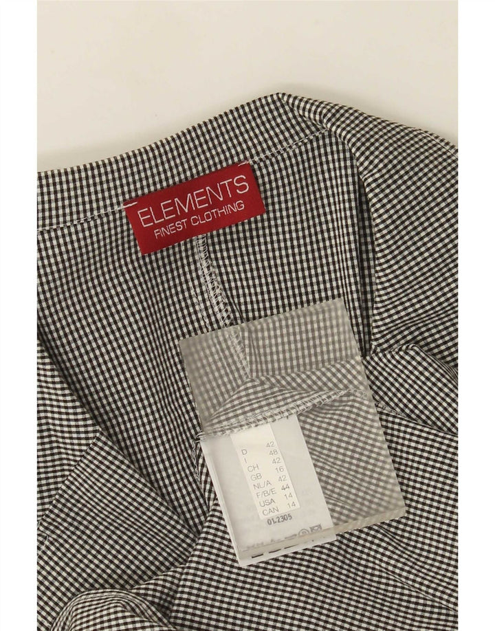 Camicia Elements da donna con maniche a 3/4 UK 16 Large in viscosa a quadretti nera