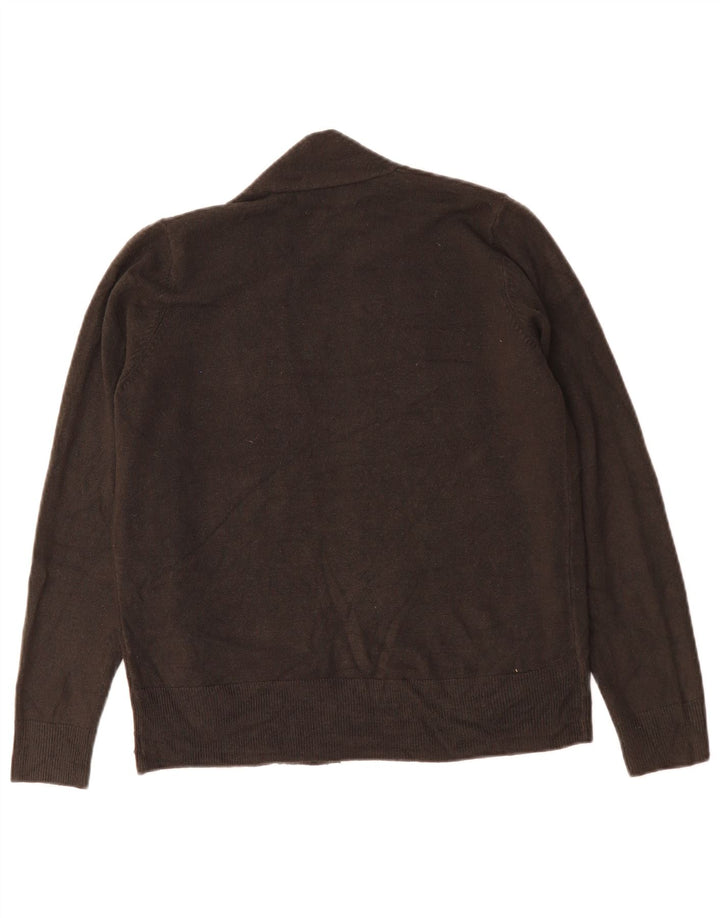 MARKS & SPENCER Maglione cardigan aperto da donna UK 14 Acrilico nero medio