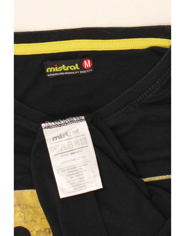 T-shirt grafica da uomo Mistral Top in cotone nero medio