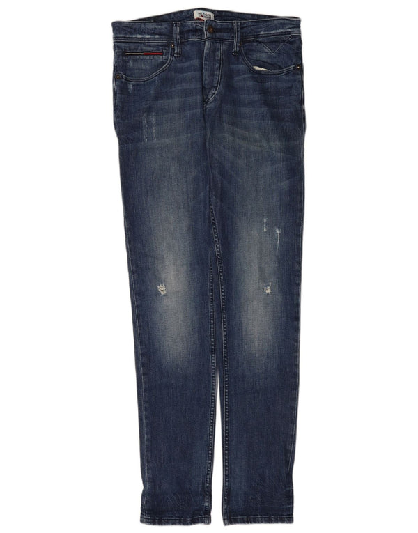 Tommy Hilfiger Uomo Denizen Distressed Jeans affusolati slim fit W30 L34 Blu