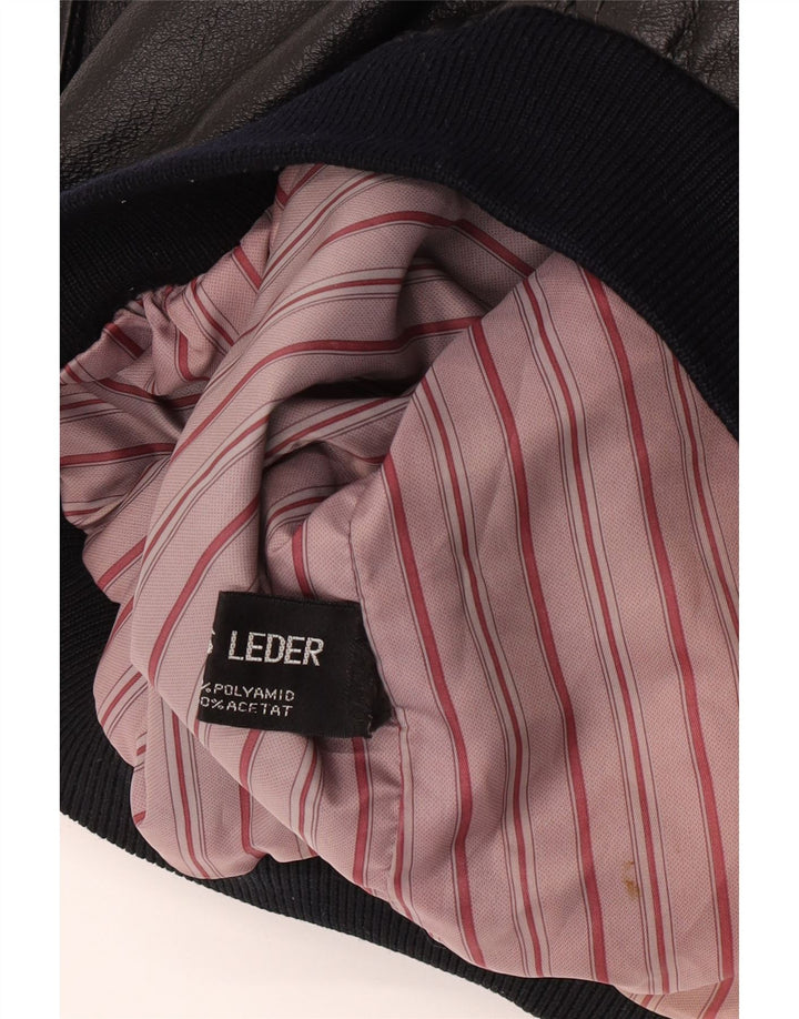 Giacca in pelle vintage da uomo UK 42 XL in pelle nera
