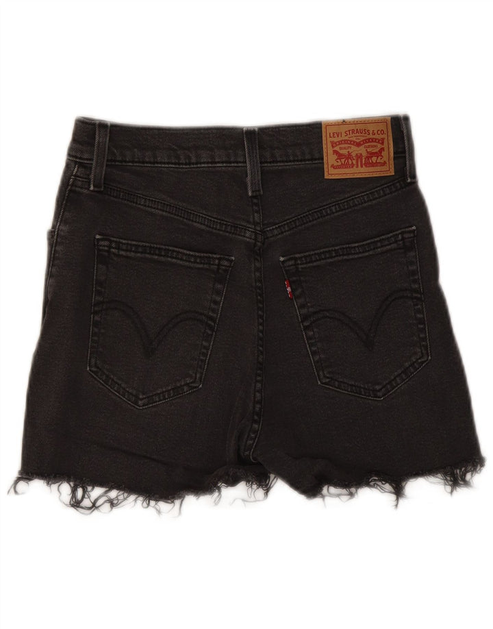 LEVI'S Womens High Waist Distressed Denim Shorts  W26 Small Grey Cotton