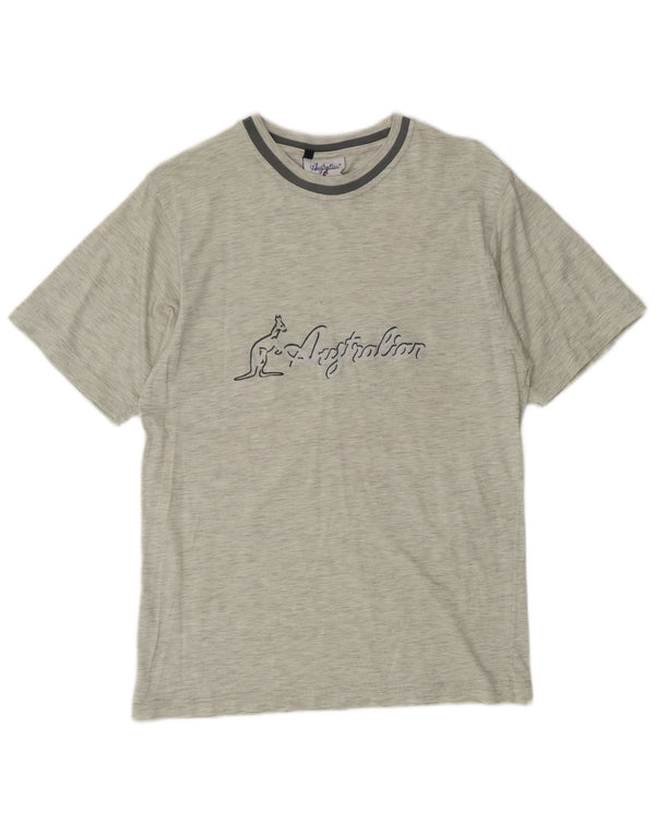 T-shirt grafica da uomo AUSTRALIAN L'ALPINA IT 46 Small Grey Flecked