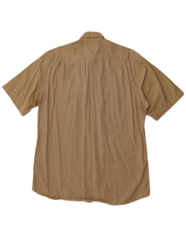 Camicia a maniche corte da uomo HUGO BOSS taglia 40 cotone medio a quadri gialli