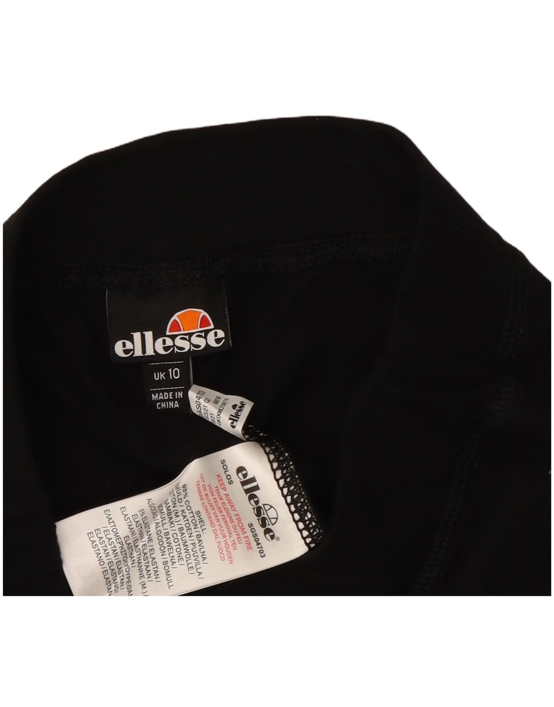 Leggings grafici da donna Ellesse UK 10 piccoli cotone nero