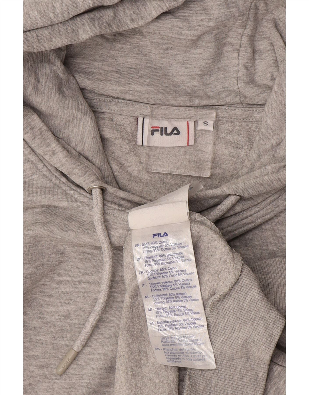 Maglione con cappuccio da uomo FILA piccolo in cotone grigio