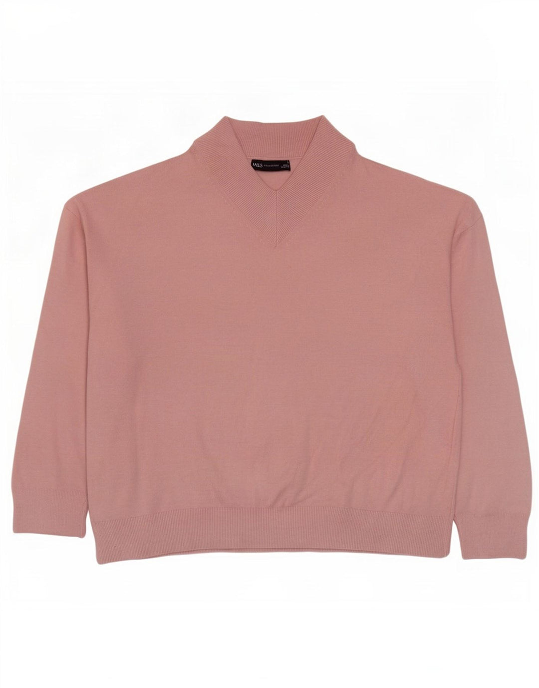 Maglione oversize con scollo a V da donna Marks & Spencer UK 14 Rosa medio