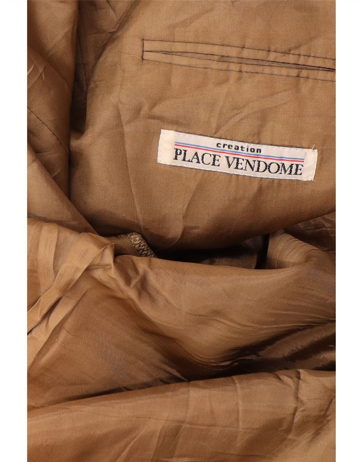 PLACE VENDOME Giacca blazer da uomo a 2 bottoni UK 40 Large Beige Lana