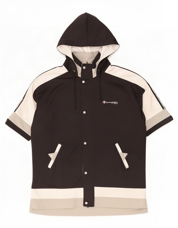 Giacca sportiva da uomo a maniche corte con cappuccio Champion XL Black Colourblock