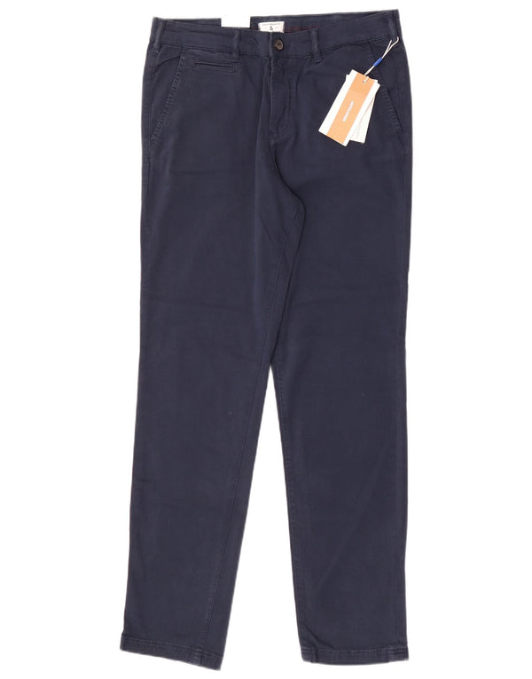Pantaloni chino regolari dritti da uomo Jack & Jones W31 L32 cotone blu navy