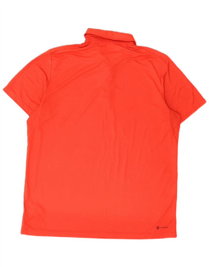 Polo Adidas da uomo grande rossa in poliestere
