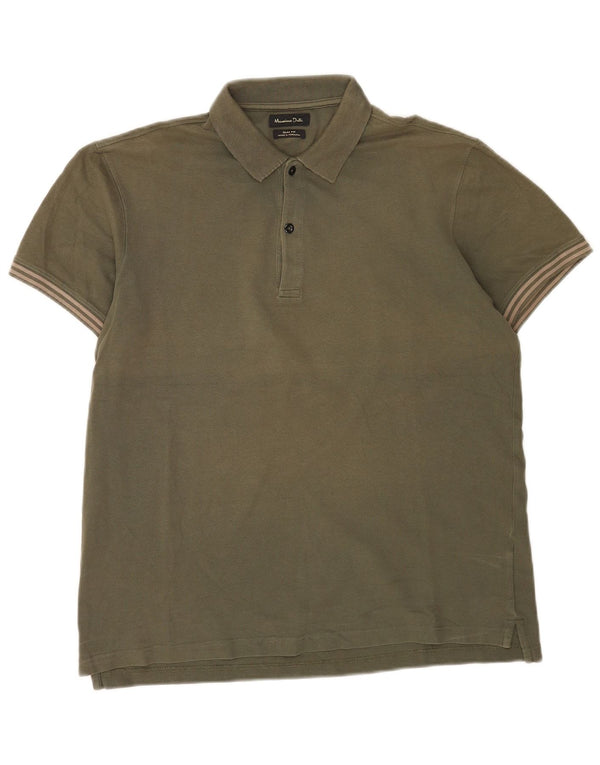 Polo da uomo slim fit Massimo Dutti XL a righe kaki