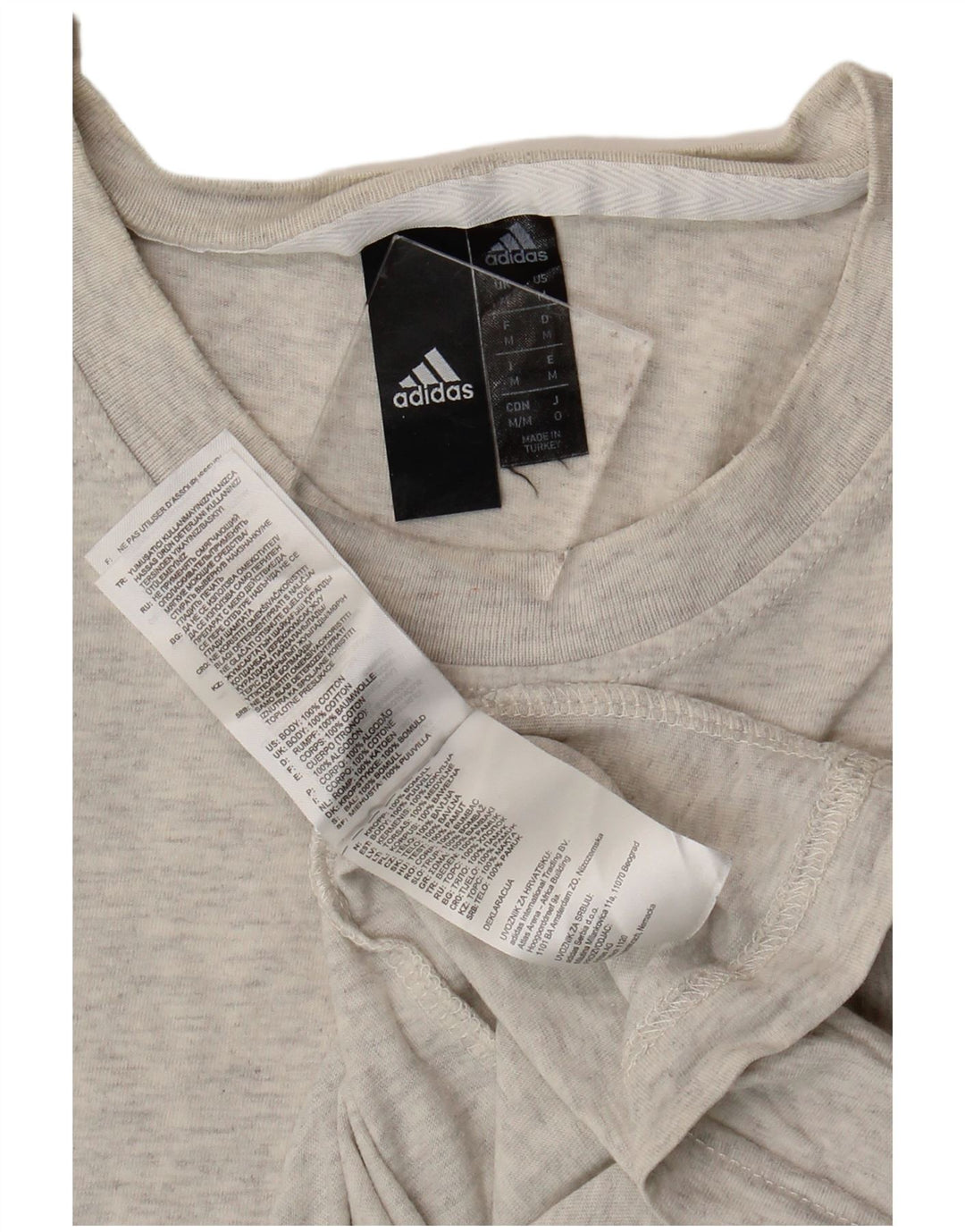 ADIDAS Mens T-Shirt Top Medium Grey Cotton