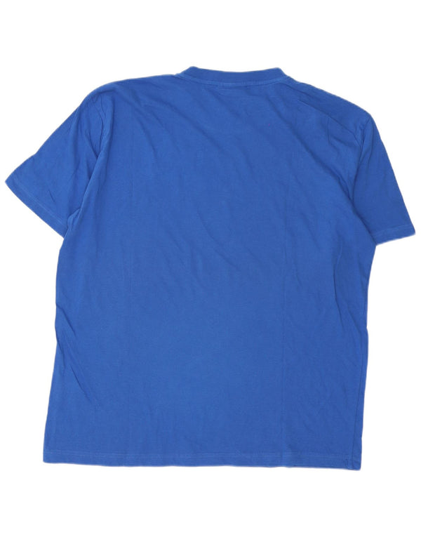 T-shirt grafica da uomo Diadora Top XL in cotone blu