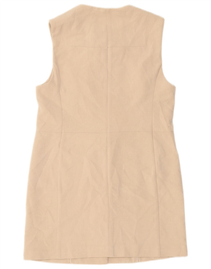 Giacca blazer senza maniche lunga da donna Marks & Spencer UK 10 piccola Beige