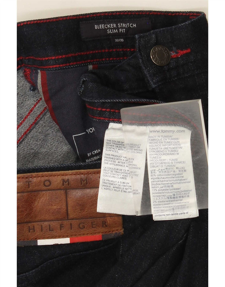 Tommy Hilfiger Uomo Bleecker Slim Jeans W32 L30 Blu Navy Cotone
