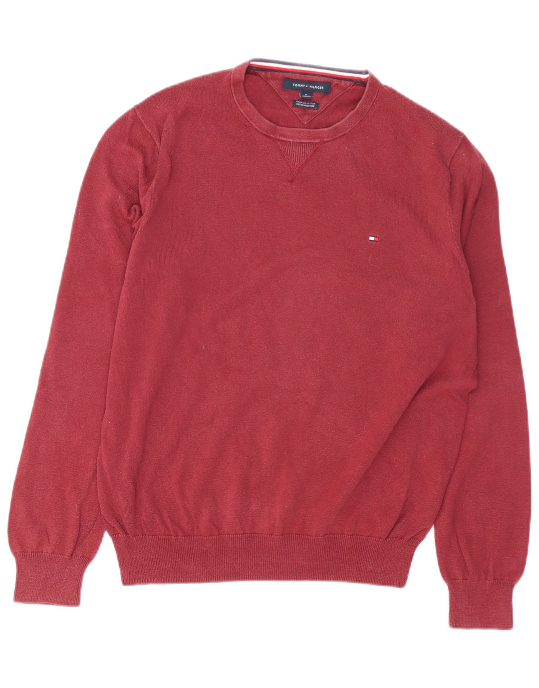 TOMMY HILFIGER Maglione girocollo da uomo in cotone marrone medio medio