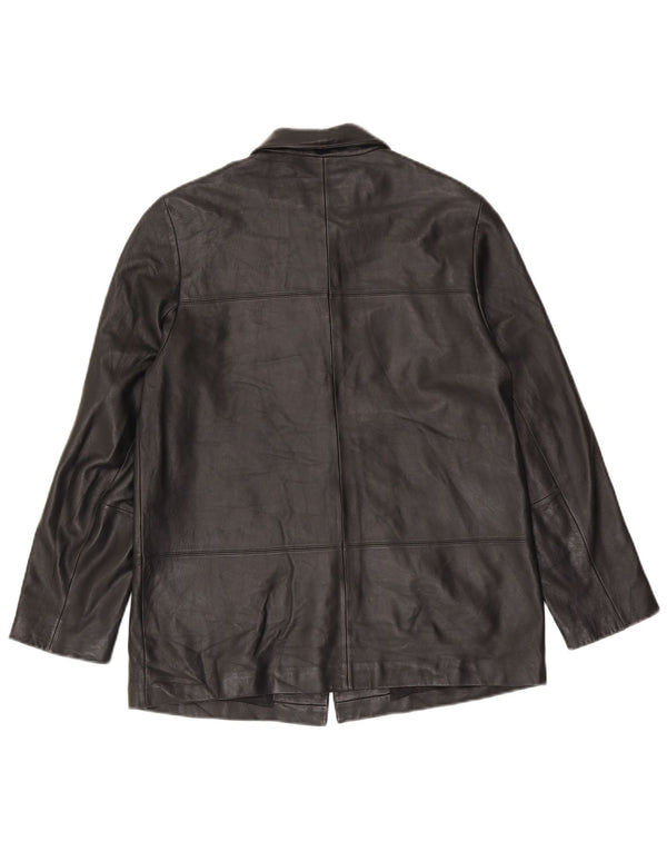 Giacca in pelle da donna Marks & Spencer UK 12 pelle nera media