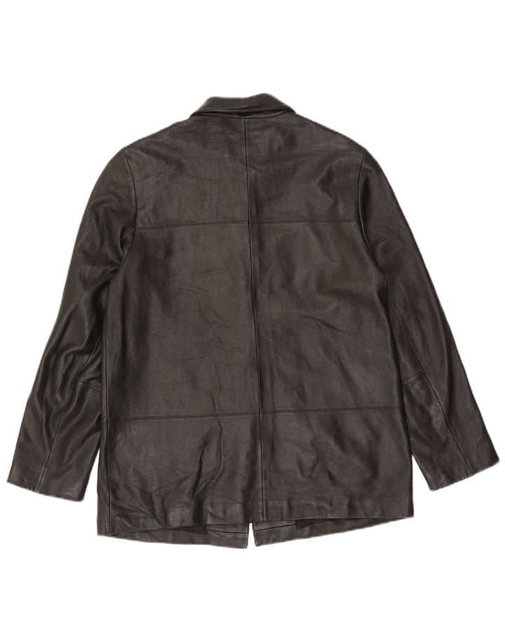 Giacca in pelle da donna Marks & Spencer UK 12 pelle nera media