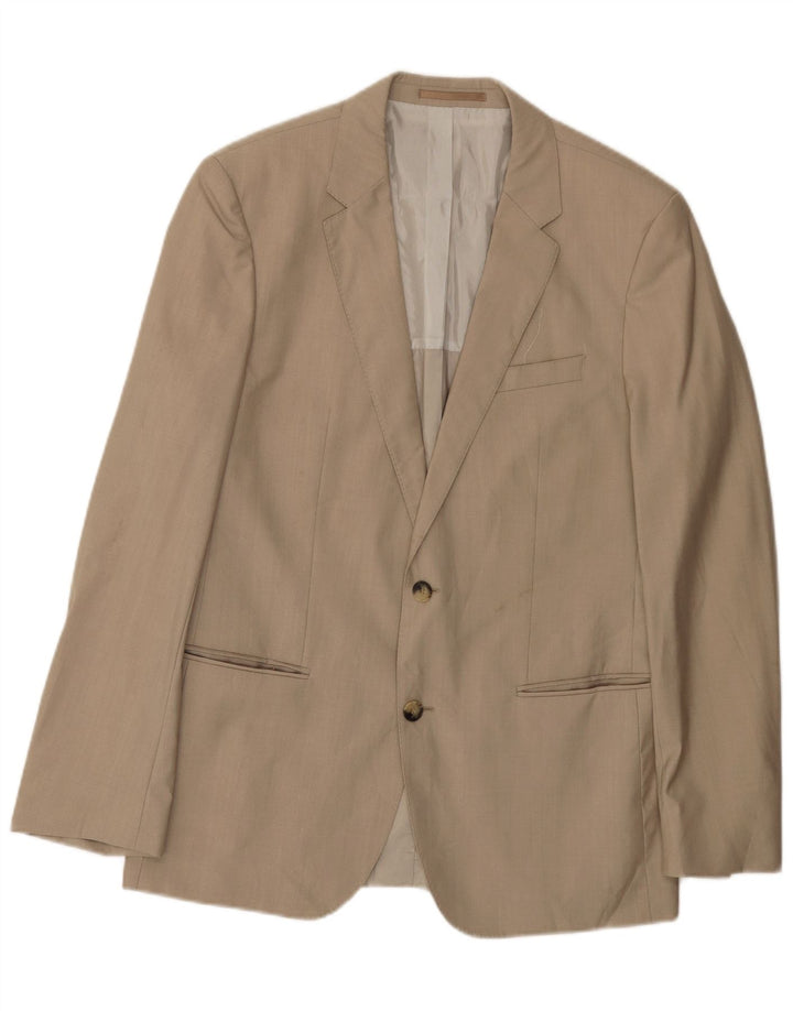 Giacca blazer da uomo a 2 bottoni Hugo Boss EU 50 Large Beige Lana