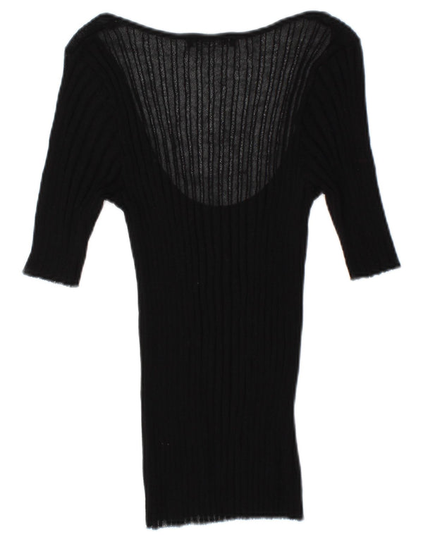 Top Zara da donna con maniche a 3/4 trasparenti, taglia UK 12, colore nero medio