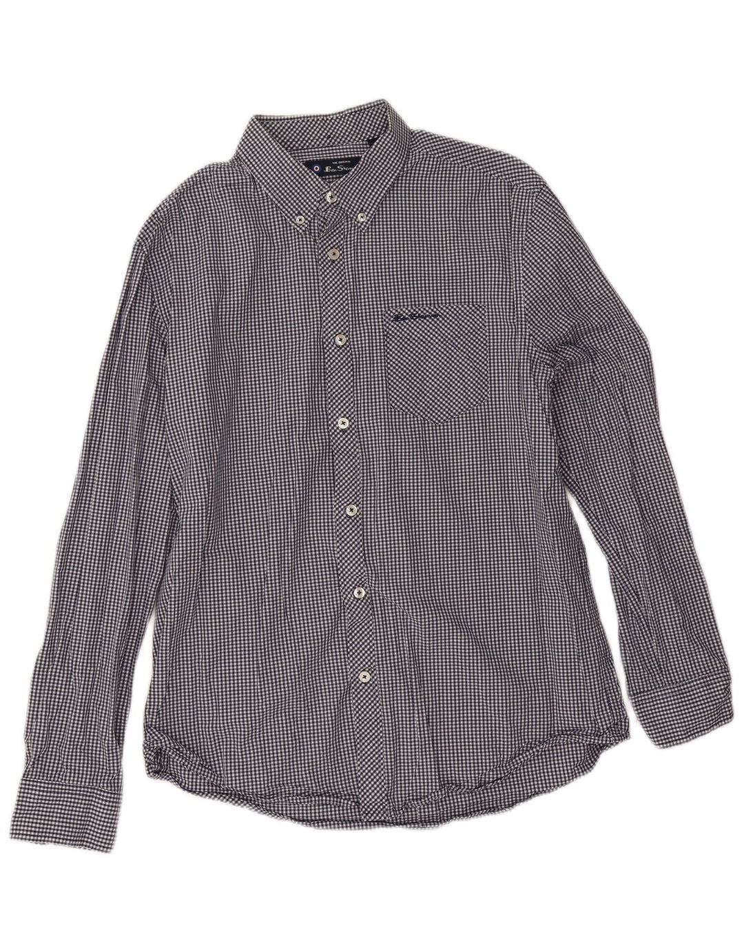 Camicia da uomo Ben Sherman grande in cotone a quadretti blu navy