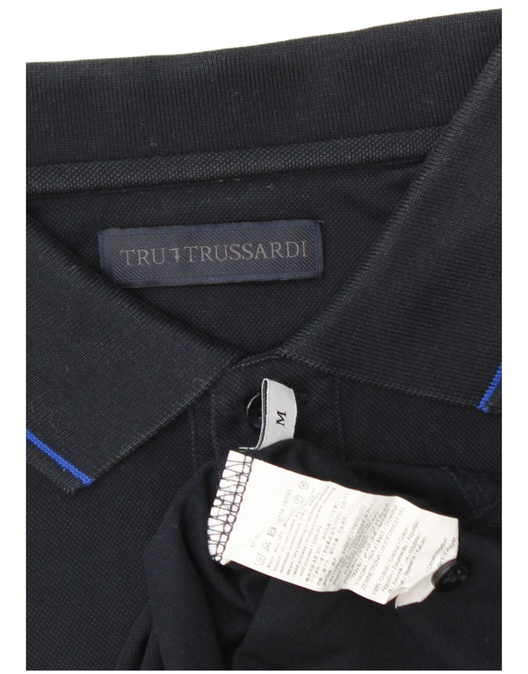Polo Uomo TRUSSARDI Media Blu Navy Cotone