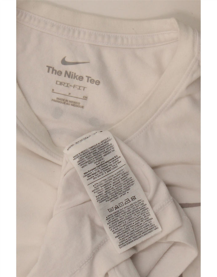 NIKE T-shirt grafica da uomo Dri Fit Top piccola in cotone bianco