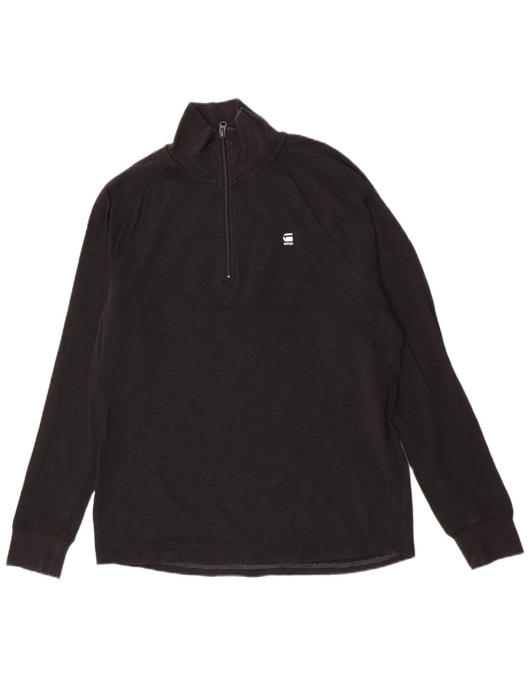 Top G-Star da uomo con zip e collo a maniche lunghe, grande, nero