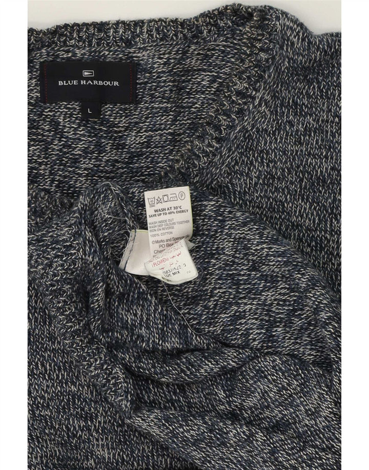 Maglione maglione girocollo da uomo Marks & Spencer blu Harbour grande blu scuro