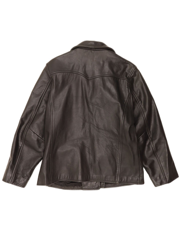Giacca in pelle da donna Club Monaco UK 14 Pelle nera media