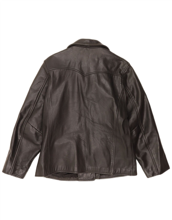 Giacca in pelle da donna Club Monaco UK 14 Pelle nera media