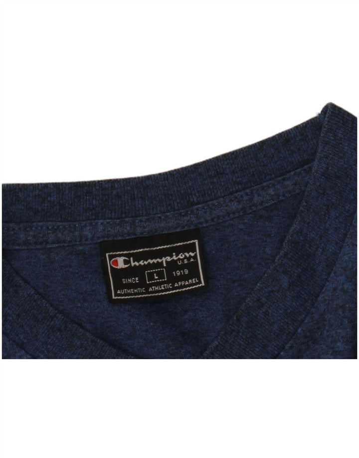 T-shirt da uomo Champion Top grande blu screziato