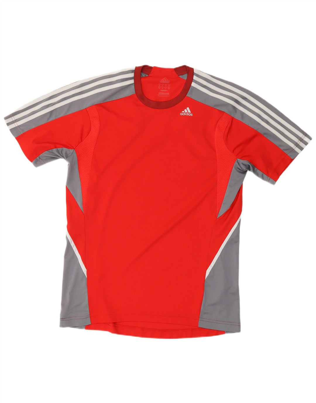 T-shirt ADIDAS da uomo Climalite Top in poliestere color block rosso medio