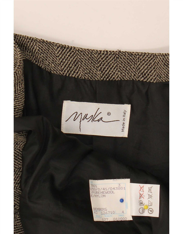 Giacca blazer doppiopetto da donna Maska IT 42 Grigio medio a spina di pesce