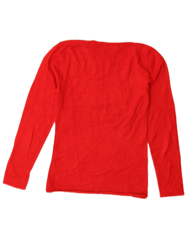 Guess Top grafico da donna a maniche lunghe UK 6 XS Rosso