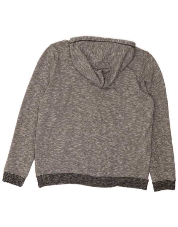 Felpa con cappuccio e zip Adidas da uomo XL in cotone chiazzato grigio