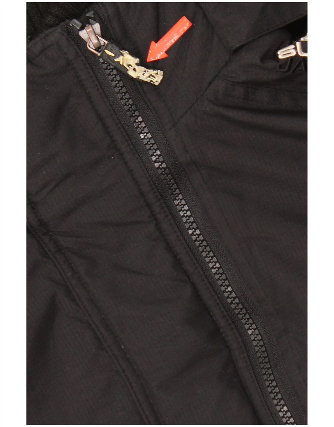 Giacca a vento con cappuccio da donna Superdry UK 16 grande nylon nero