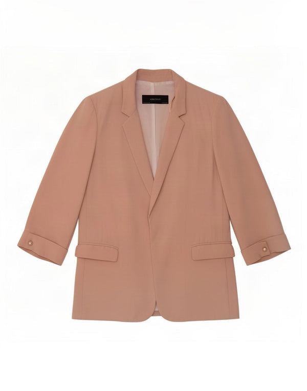 Giacca blazer aperta da donna con maniche a 3/4 Zara UK 14 Poliestere rosa medio