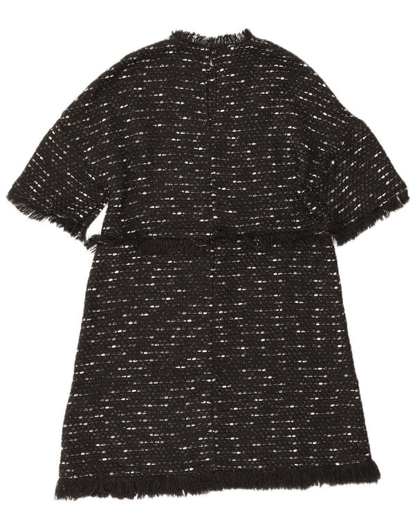 Abito a trapezio da donna Zara UK 12 Poliestere chiazzato nero medio