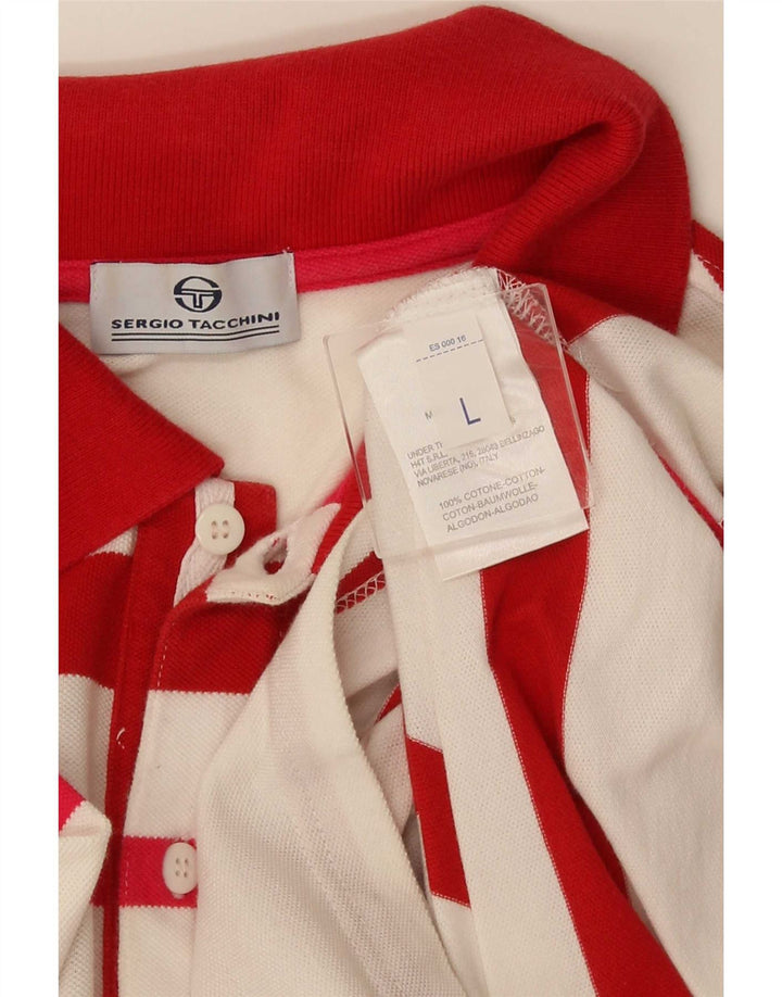 Polo Uomo Sergio Tacchini Maglia Grande in Cotone a Righe Rosse