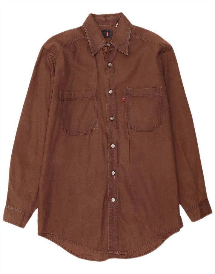 Camicia alta da uomo Levi's piccola in cotone marrone