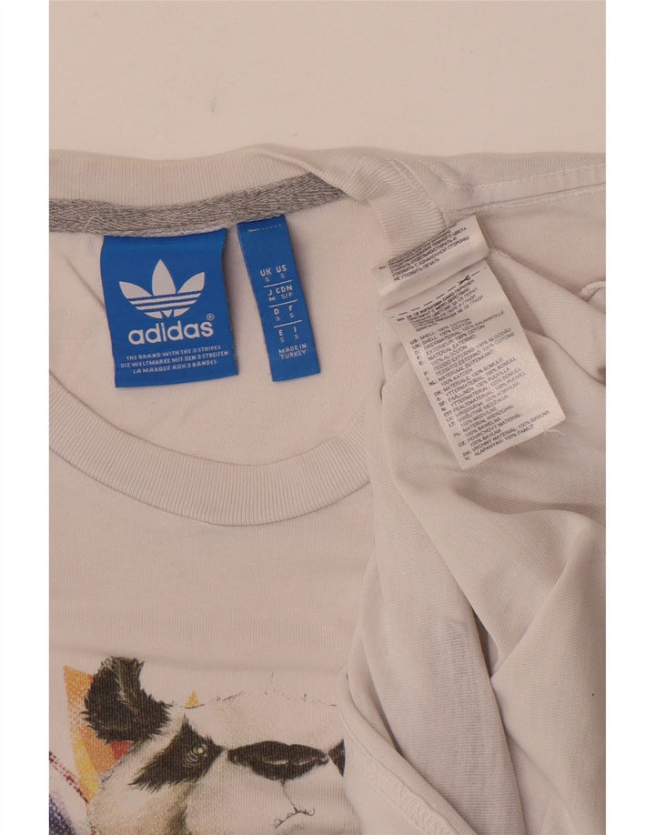 T-shirt grafica da uomo Adidas Top piccola in cotone bianco