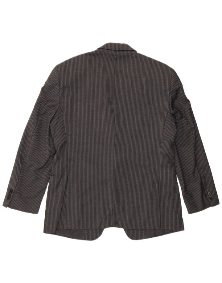 Giacca blazer a 2 bottoni da uomo Tommy Hilfiger UK 40 grande lana gessata grigia